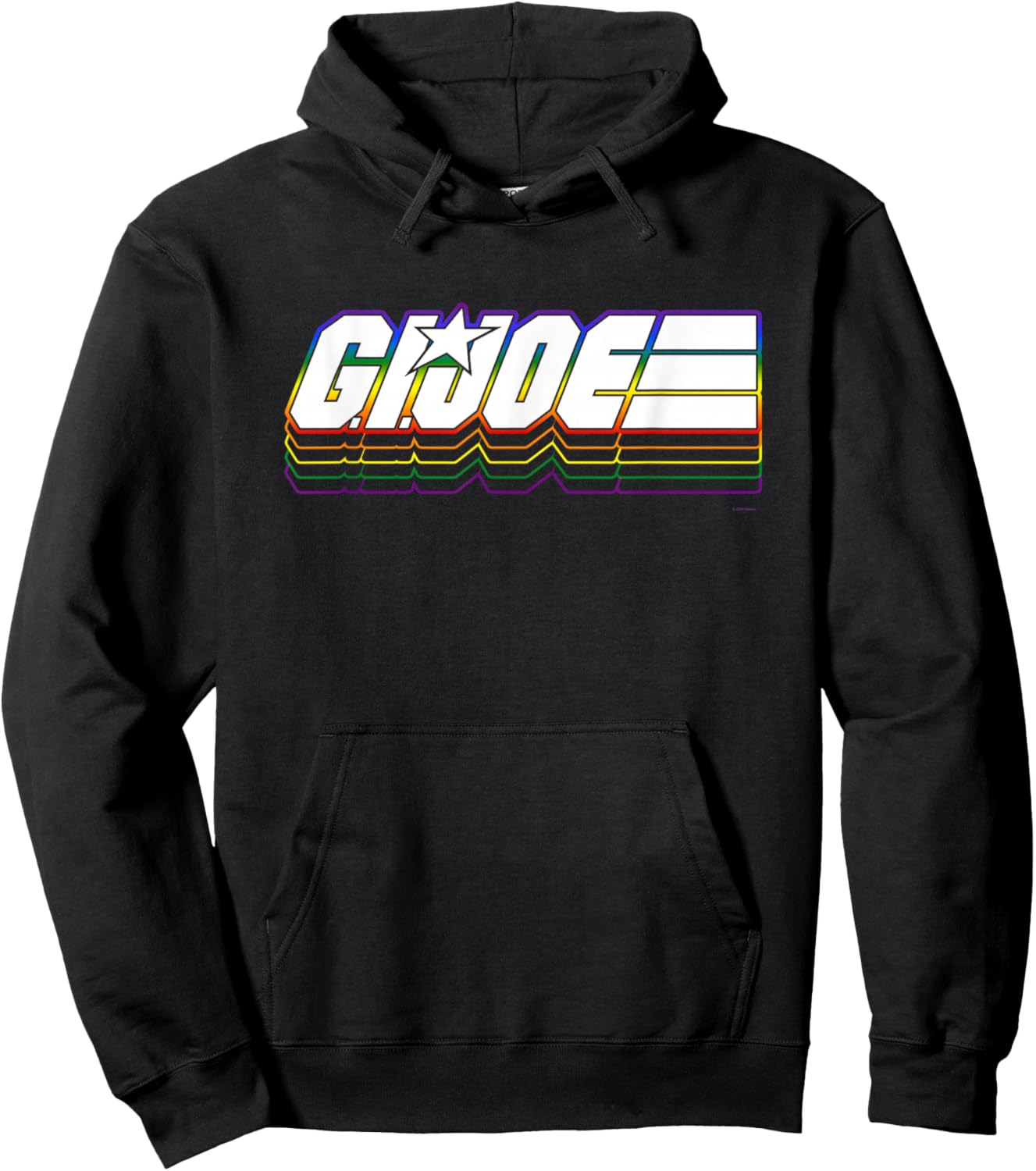 G.I. Joe Rainbow Outline Classic Hasbro Toy Logo Hoodie - Hoodie | Black
