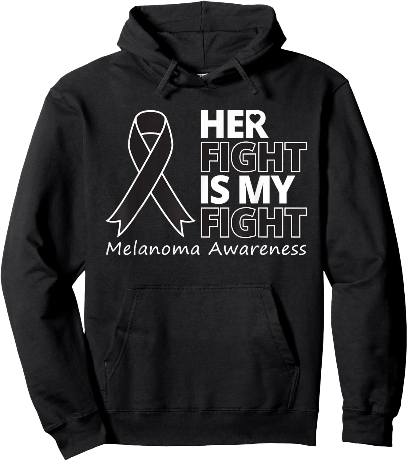 Her Fight Is My Fight Melanoma Awareness Skin Cancer Warrior Hoodie - Hoodie | Black