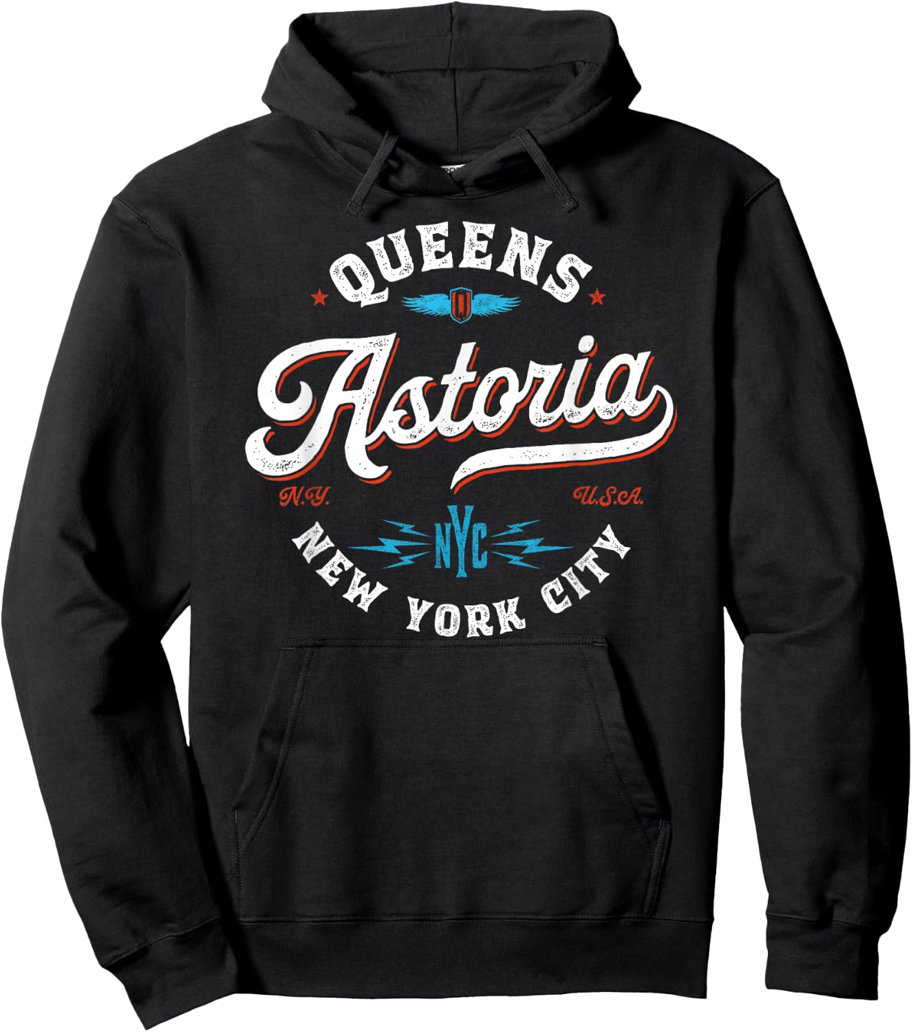 Astoria New York - Queens NYC retro graphic Hoodie - Hoodie | Black