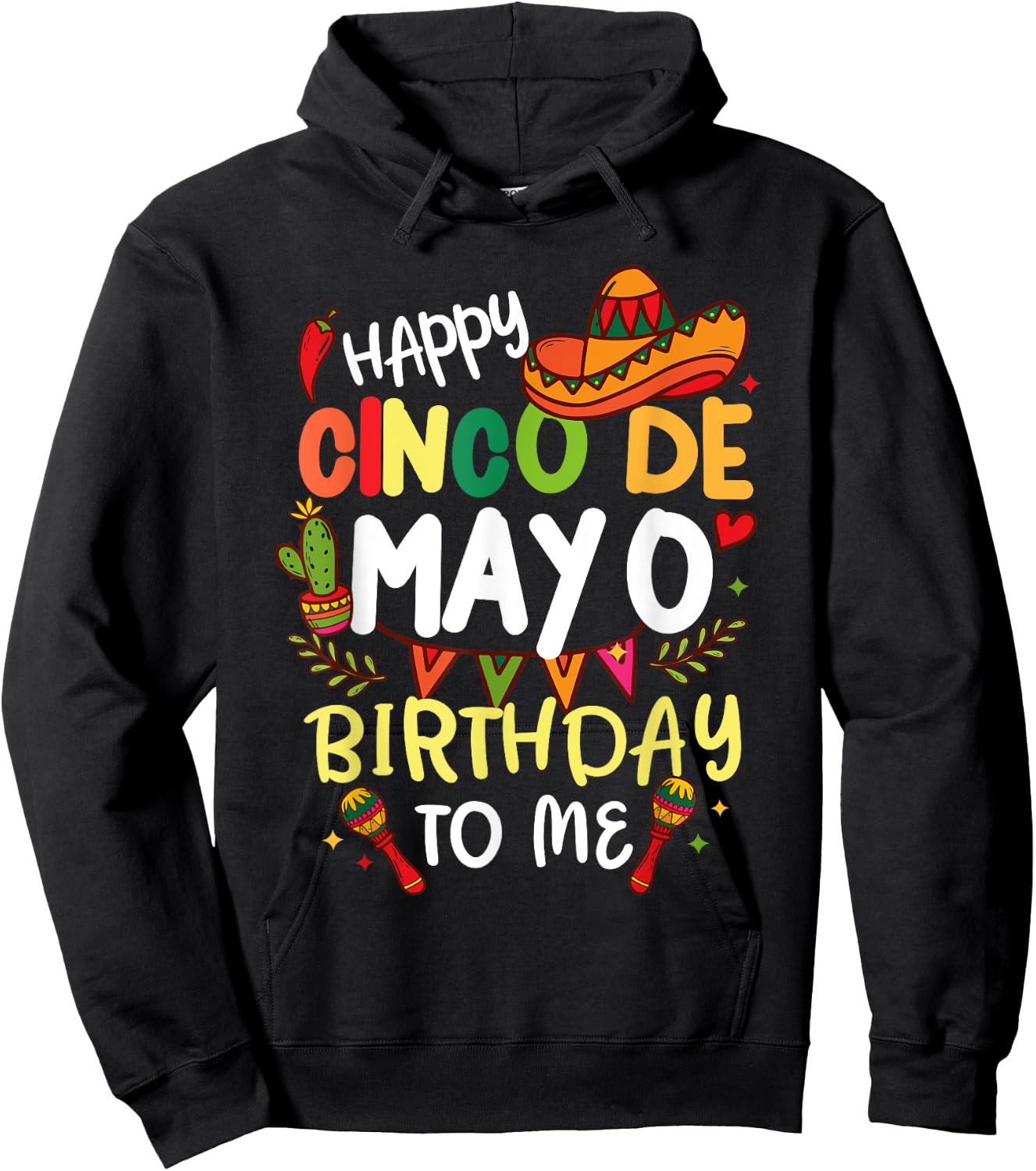 Happy Cinco de Mayo Birthday To Me Mexican Kids Hoodie - Hoodie | Black