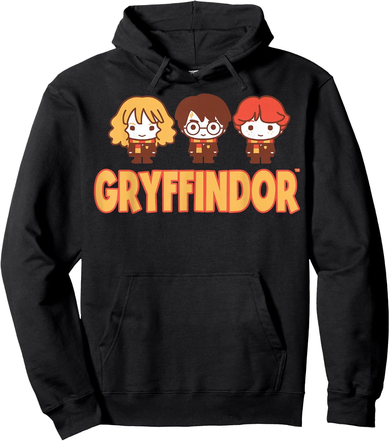 Harry Potter Gryffindor Chibi Trio Small Hoodie - Hoodie | Black