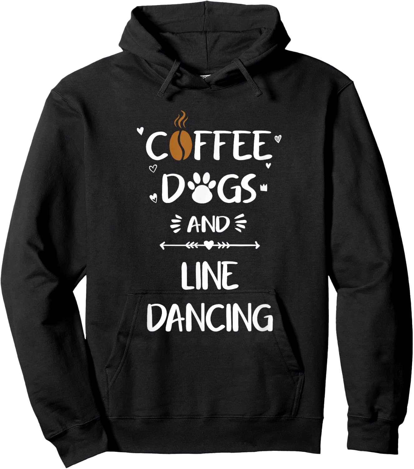 Coffee Dogs & Line Dancing Country Western Dance Hoodie - Hoodie | Black