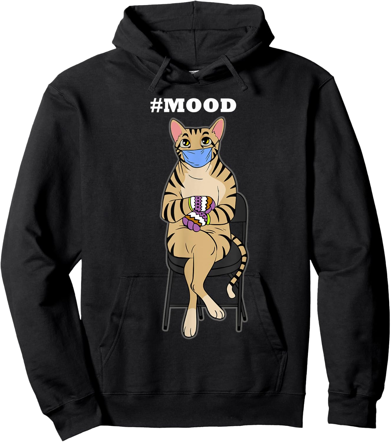 Cat Kitten Tiger Mood Bernie Sanders Mittens Meme Funny Joke Men Women Kids Hoodie - Hoodie | Black