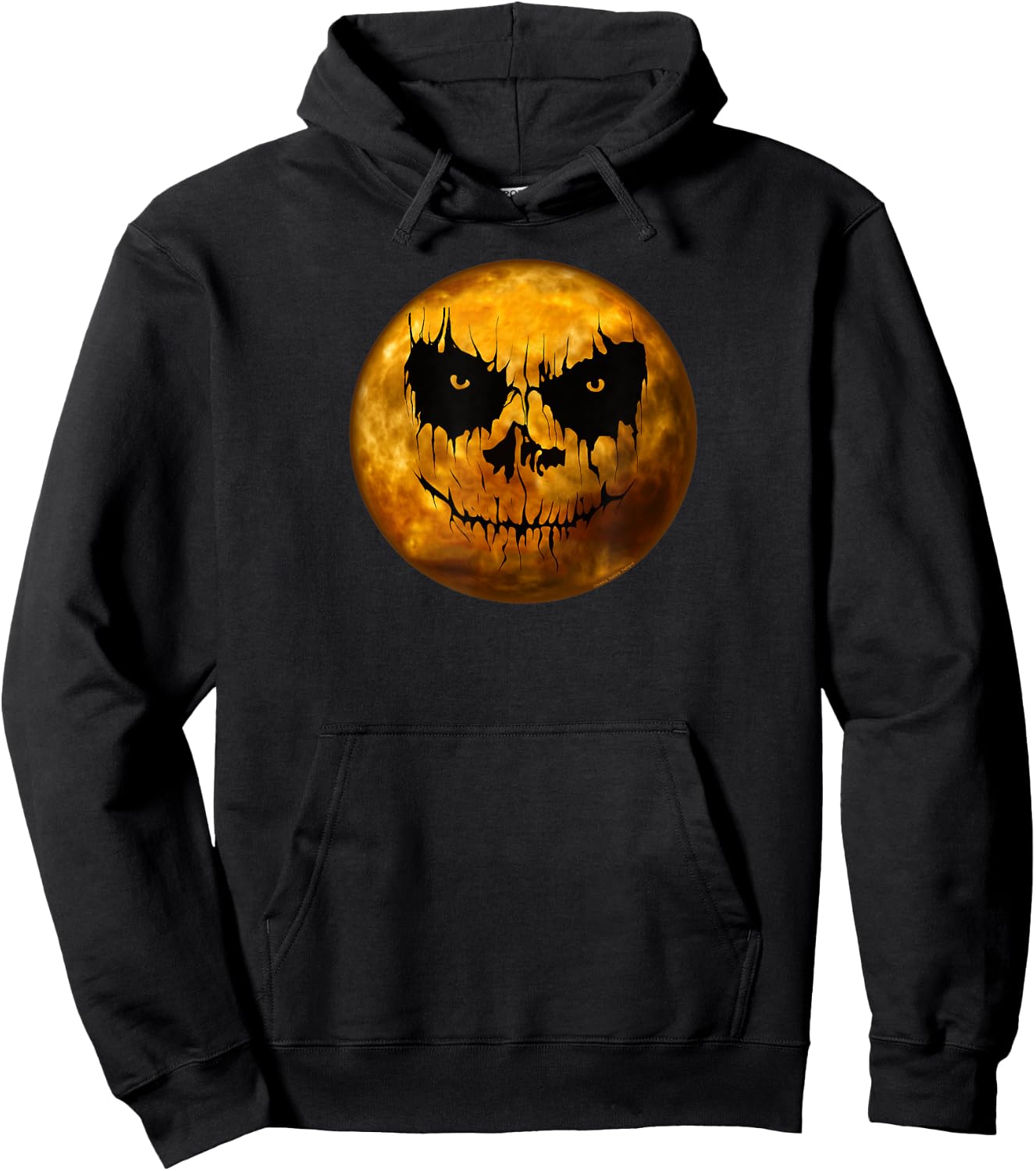 Scary Jack o Lantern Full Moon Halloween Hoodie - Hoodie | Black
