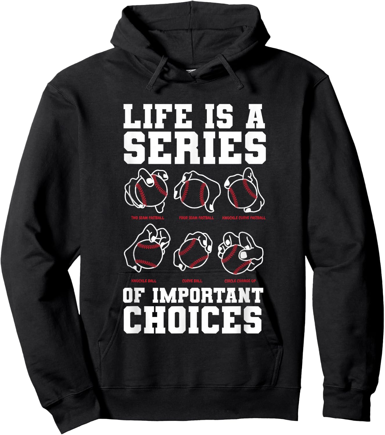 Life Is A Series Of Important Choices Baseball Player Gift Hoodie - Hoodie | Black
