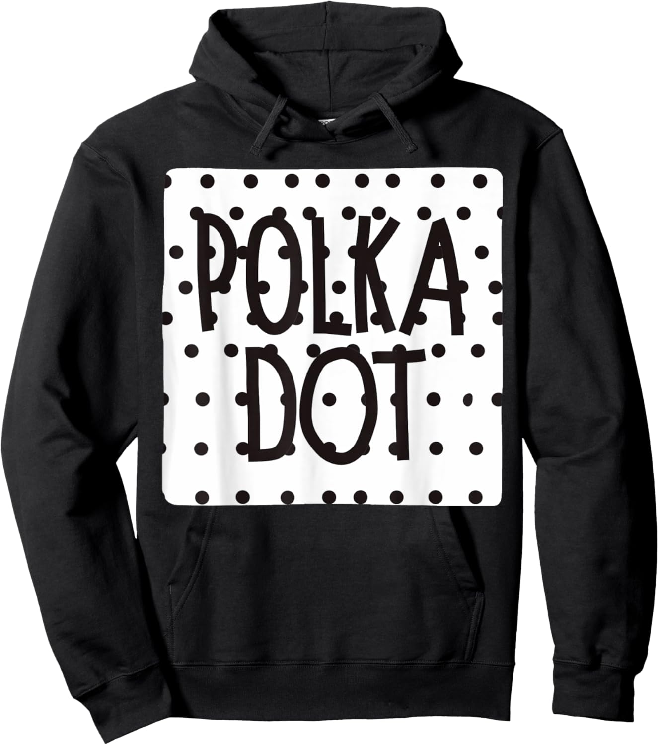 Black white Polka Dot Speech Hoodie - Hoodie | Black