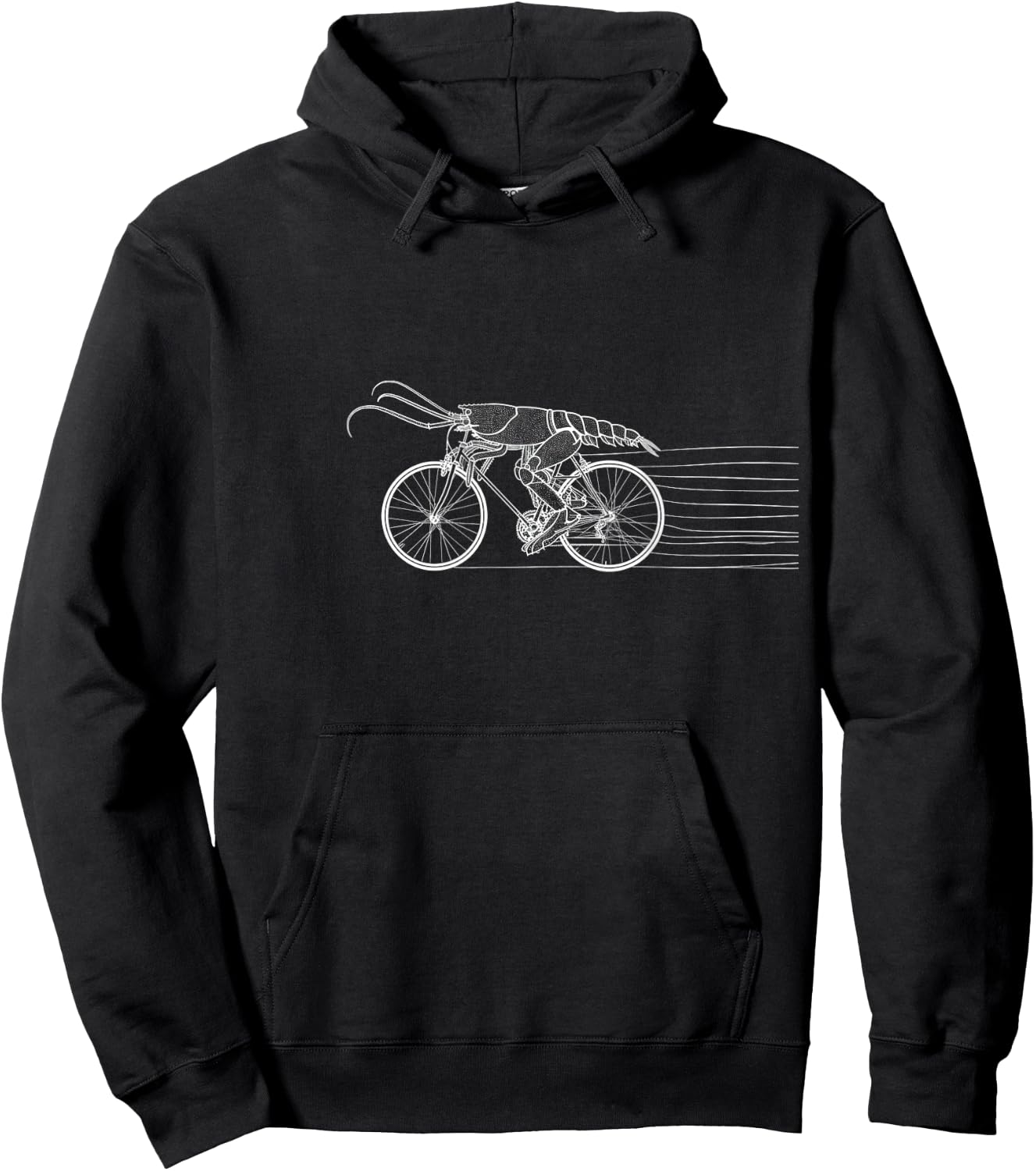 Cycling Lobster Crawfish Funny Mountain Bike Cyclist Bicycle Hoodie - Hoodie | Black