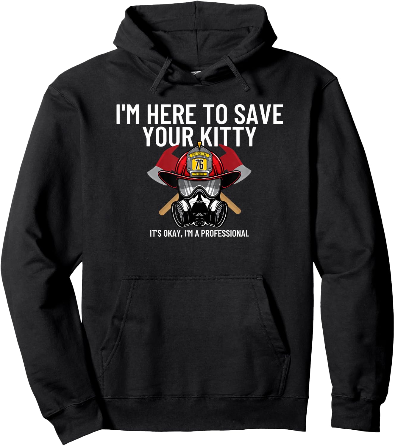 Save Your Kitty - Funny Firefighter Fireman Gift Small Hoodie - Hoodie | Black