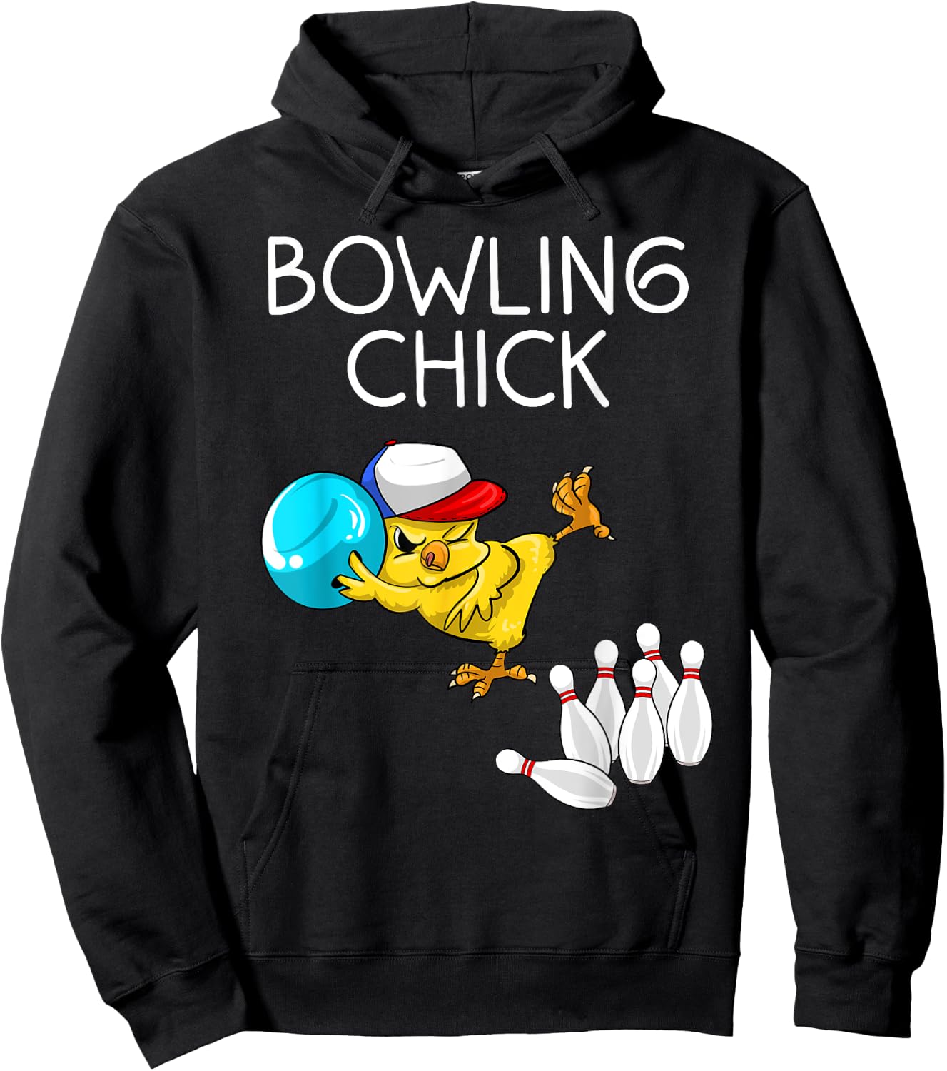 Funny Bowling Gift Women Cute Bowling Chick Sports Athlete Hoodie - Hoodie | Black