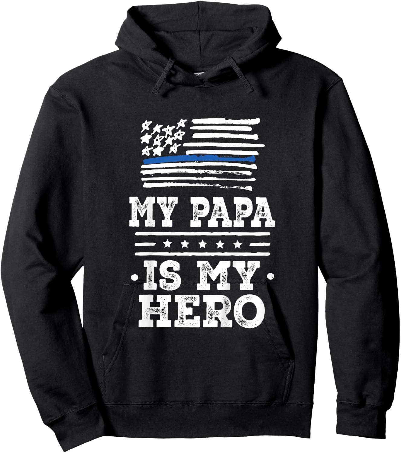 Kids Police Officer Papa Grandpa is my Hero Hoodie - Hoodie | Black