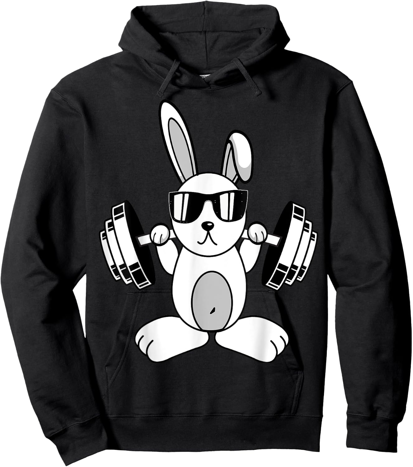 Bodybuilding Powerlifting Fitness Gym Rabbit - Squat Bunny Hoodie - Hoodie | Black