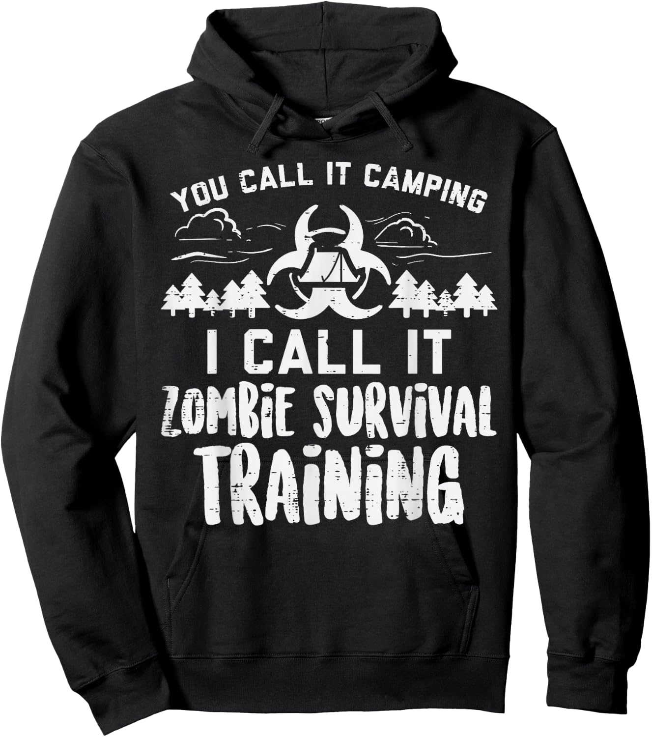 Camping Zombie Survival Training Funny Adventure Camper Hoodie - Hoodie | Black