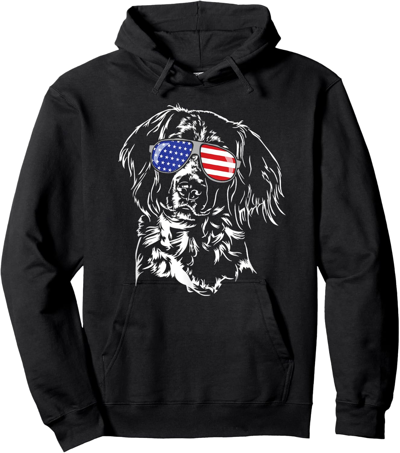 Funny Proud Small Munsterlander Pointer American Flag dog Hoodie - Hoodie | Black
