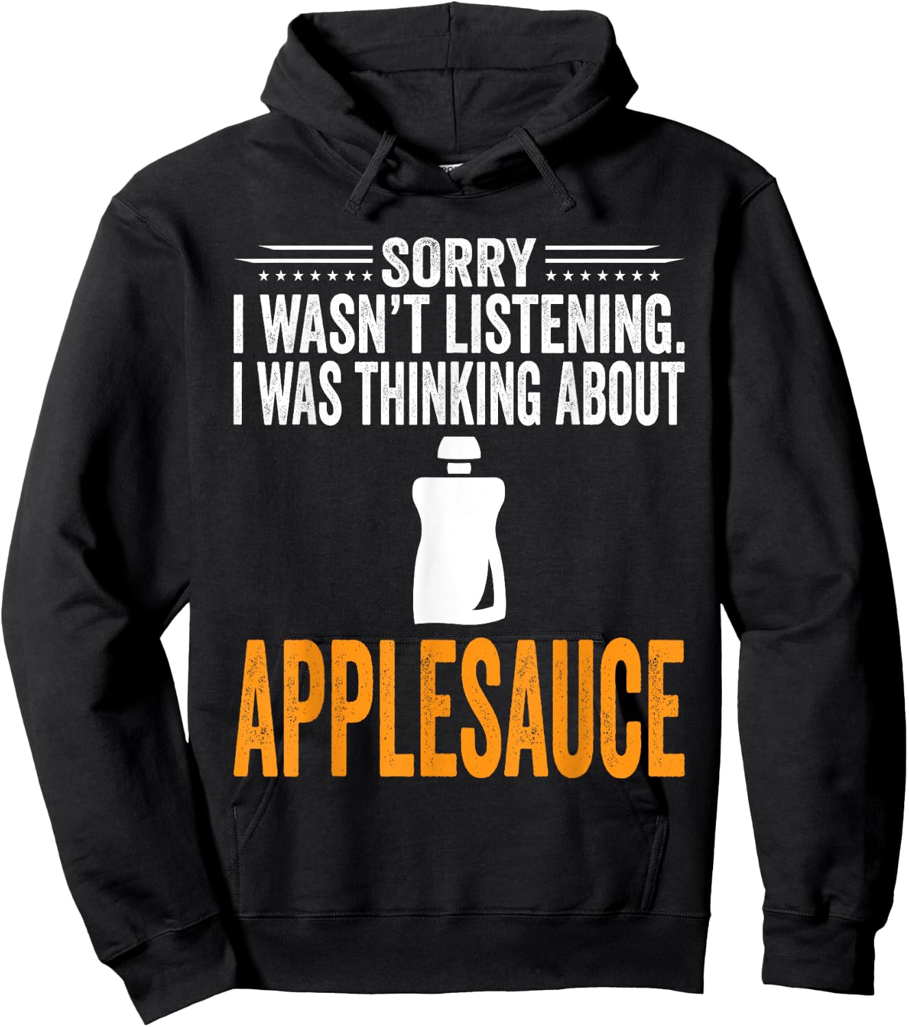 I Was Thinking About Applesauce - Funny Applesauce Hoodie - Hoodie | Black