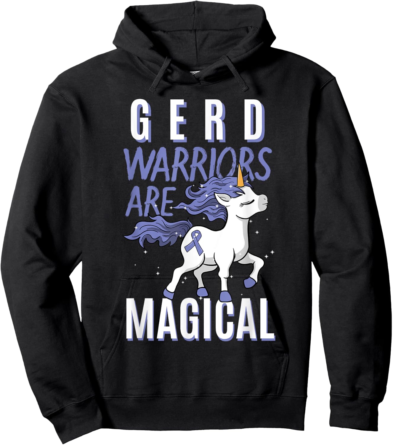 GERD Warrior Gastroesophageal Reflux Disease Unicorn Lover Hoodie - Hoodie | Black