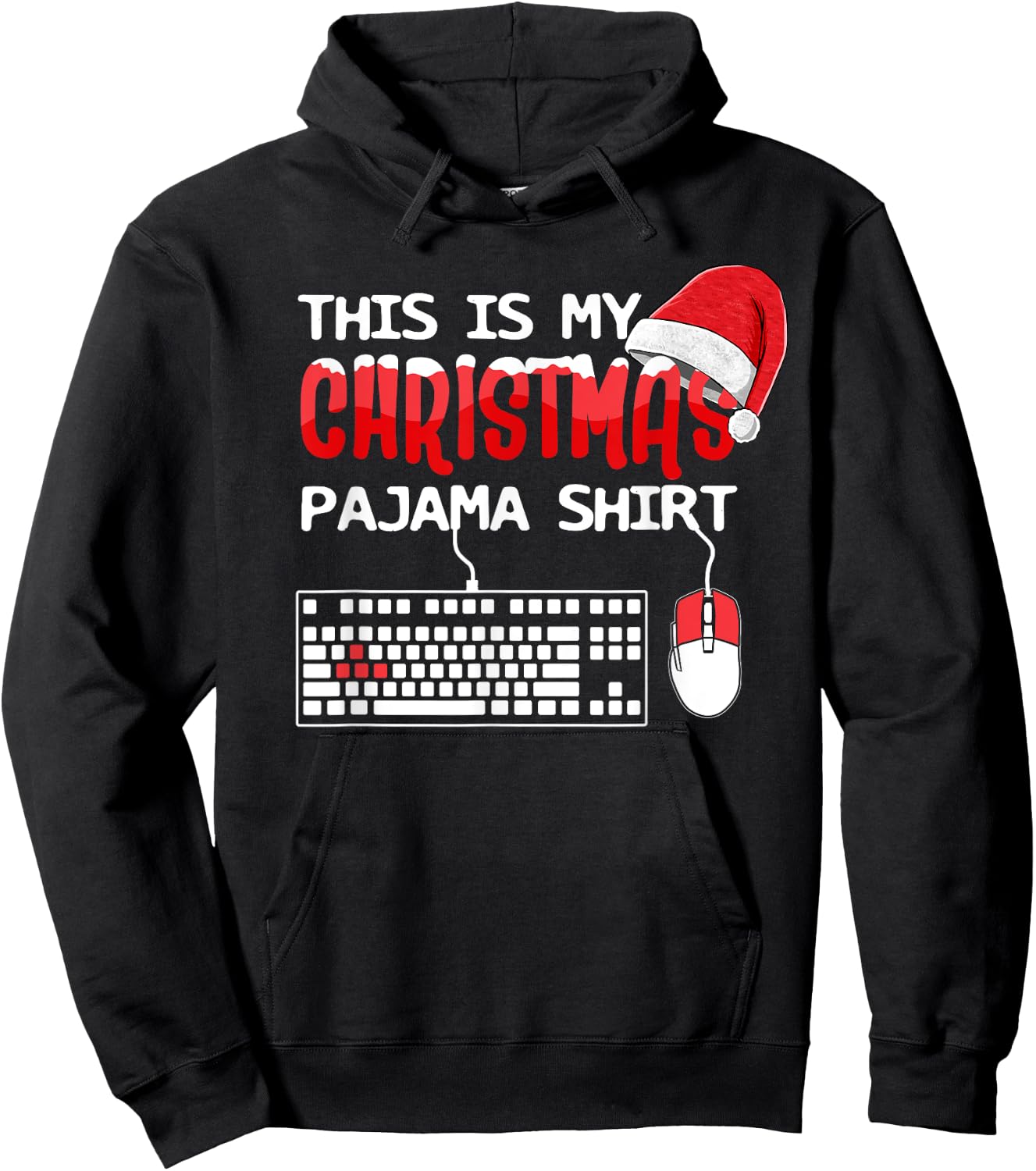 This Is My Christmas Pajama Funny Gaming Gamer Keyboard PC Hoodie - Hoodie | Black