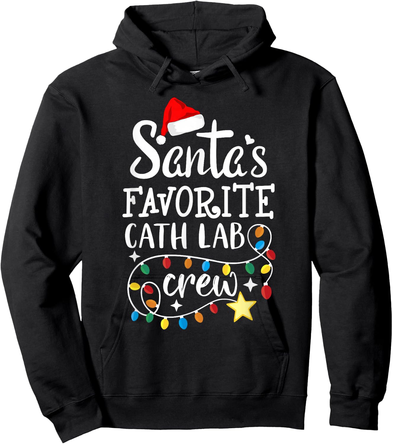 Santa's Favorite Cath Lab Crew Christmas Cath Laboratory Hoodie - Hoodie | Black