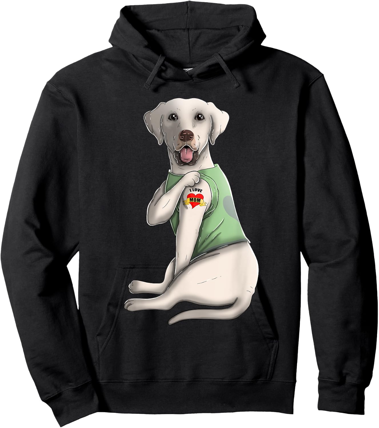 Labrador Retriever I Love Mom Tattoo Dog Shirt Mother's Day Men Women Kids Hoodie - Hoodie | Black