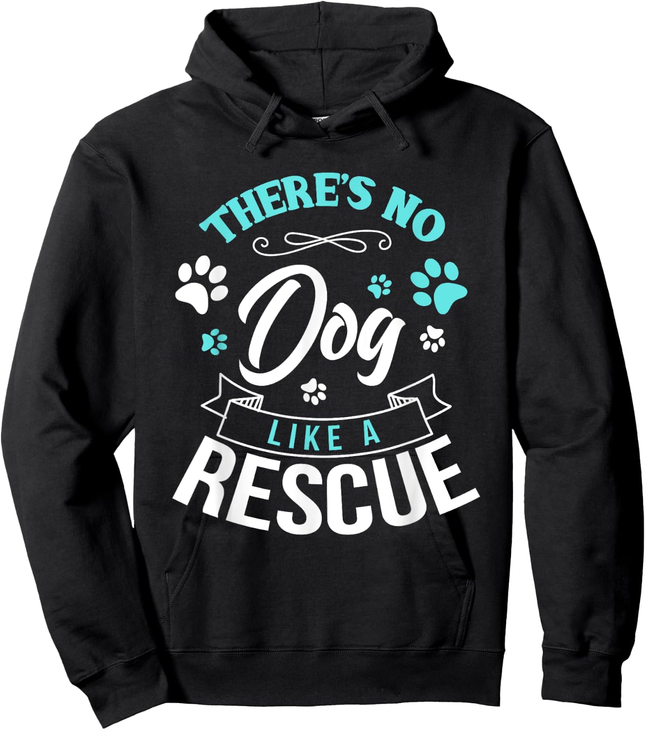 Vintage There's No Dog Like A Rescue Adopt Dogs Lovers Gift Women Girls Kids Hoodie - Hoodie | Black