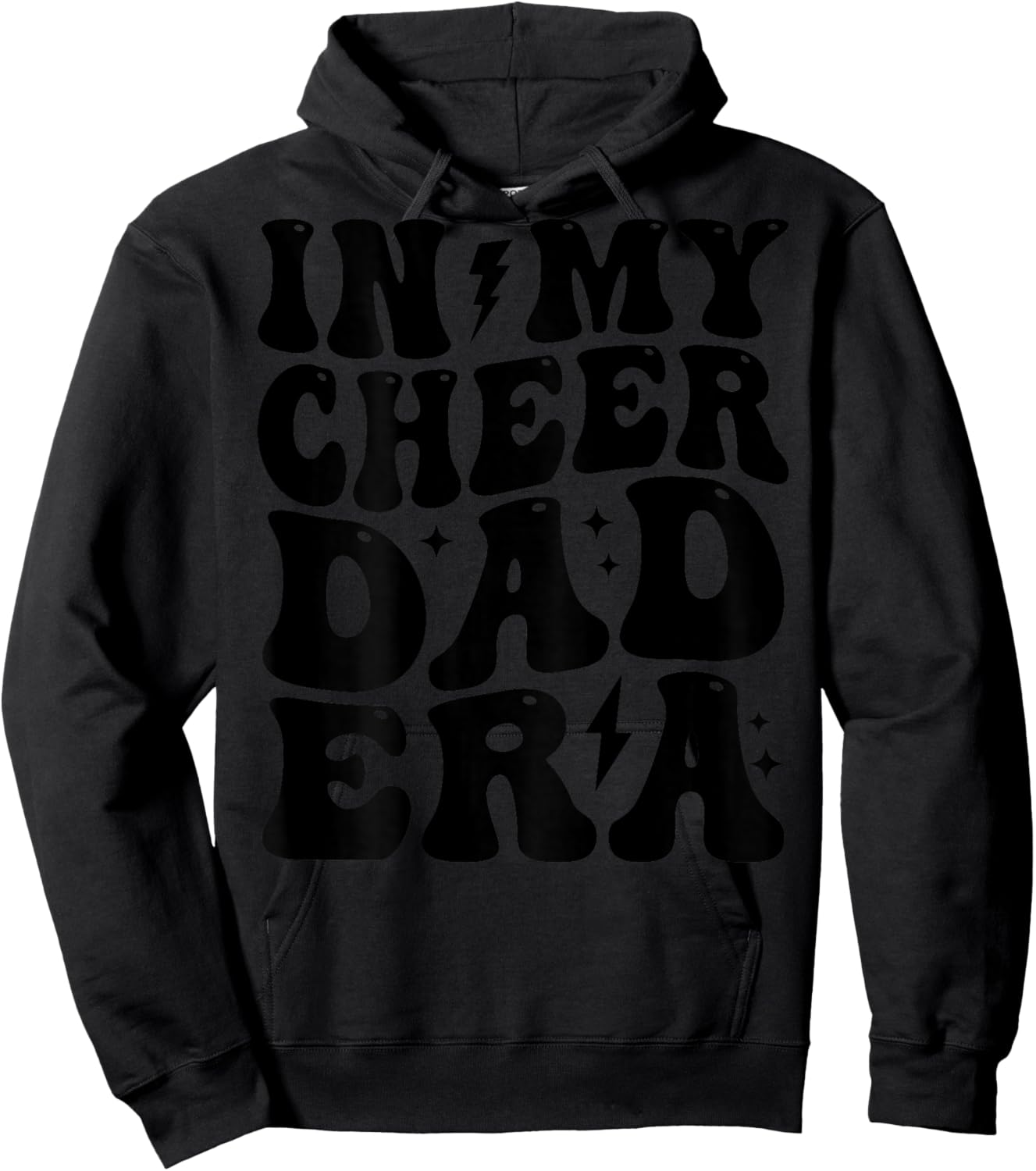 In My Cheer Dad Era Cheerleader Dad Sports Groovy Design Hoodie - Hoodie | Black