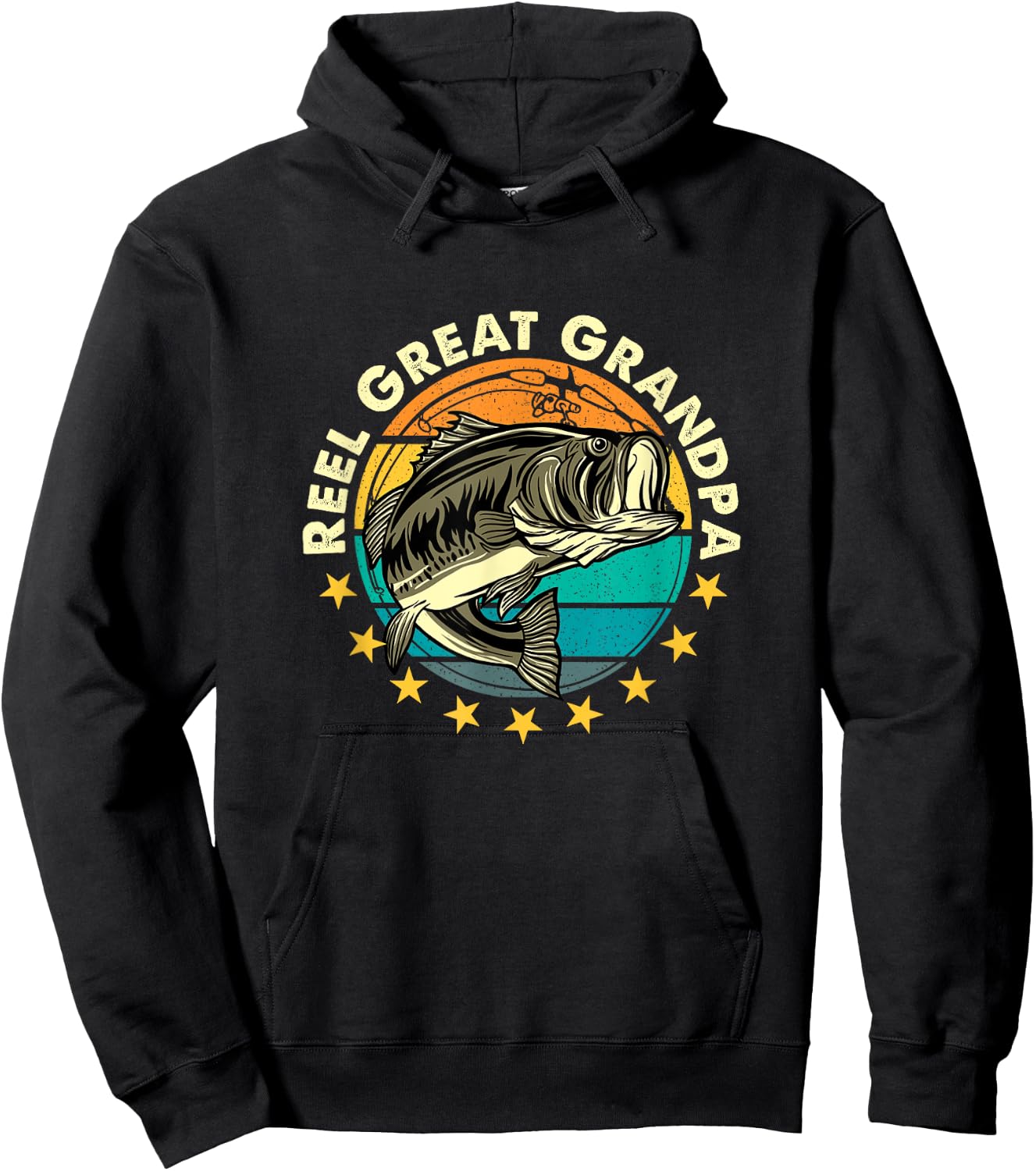 Funny Fishermen Reel Great Grandpa Fishing Grandfather Hoodie - Hoodie | Black