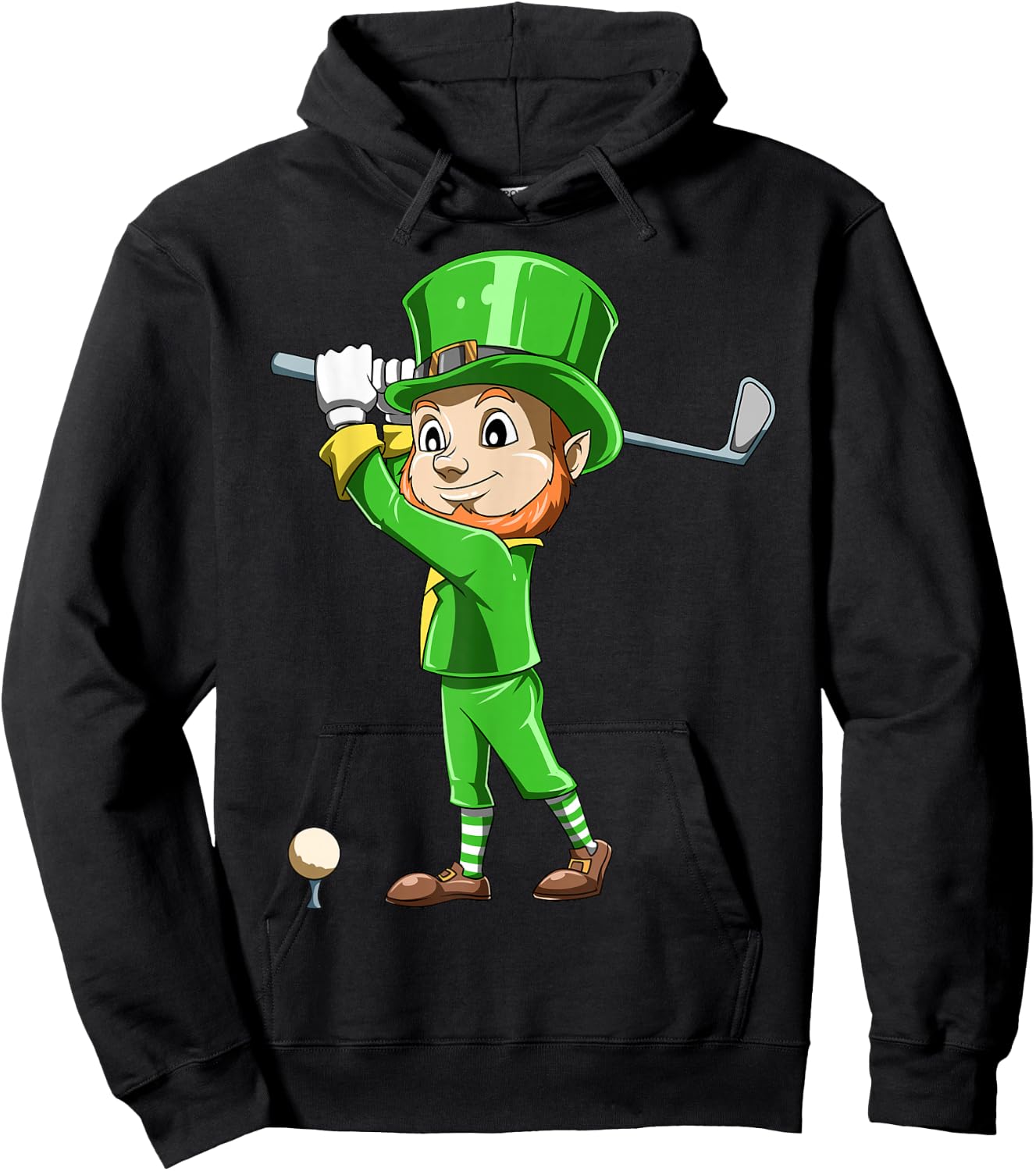 St. Patrick's Day Golf Leprechaun Playing Golf Irish Golfers Hoodie - Hoodie | Black