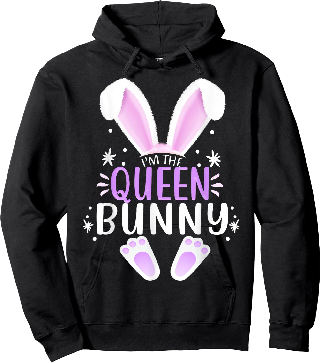 I'm The Queen Bunny Easter Day Bunny Family Matching Style Hoodie - Hoodie | Black