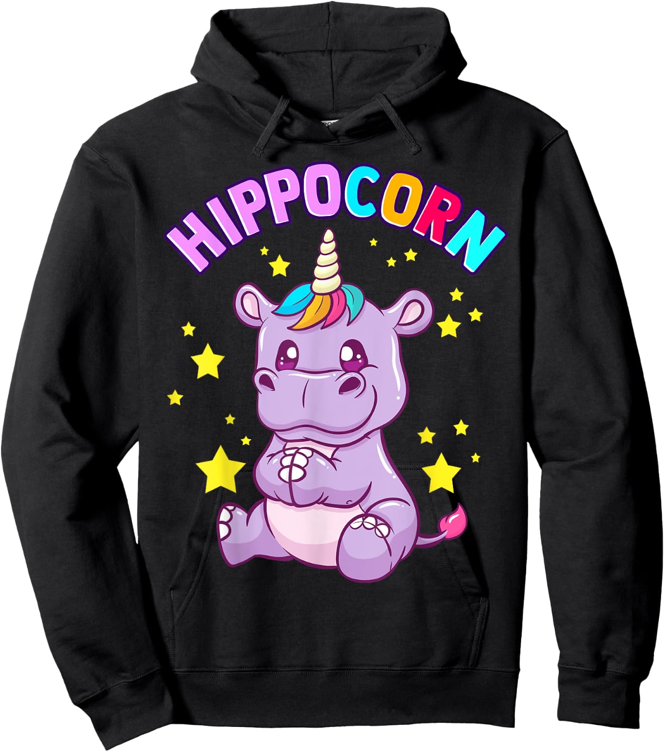 Hippocorn Hippo Unicorn Hippopotamus Magical Squad Hoodie - Hoodie | Black