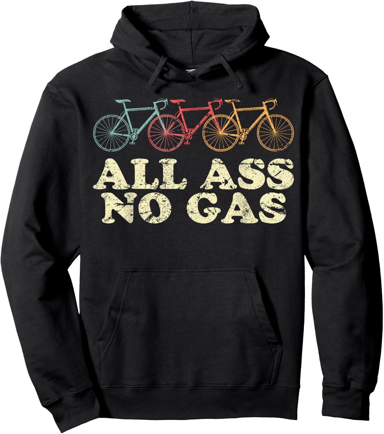 All Ass No Gas Bike Riding Rider Cyclist Cycling Hoodie - Hoodie | Black