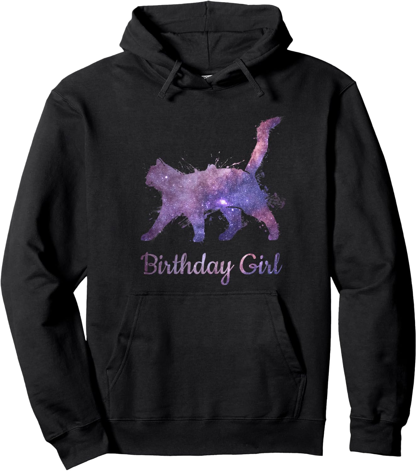 Space Galaxy Cat Pet Birthday Gift Stars Cute Catlovers Hoodie - Hoodie | Black