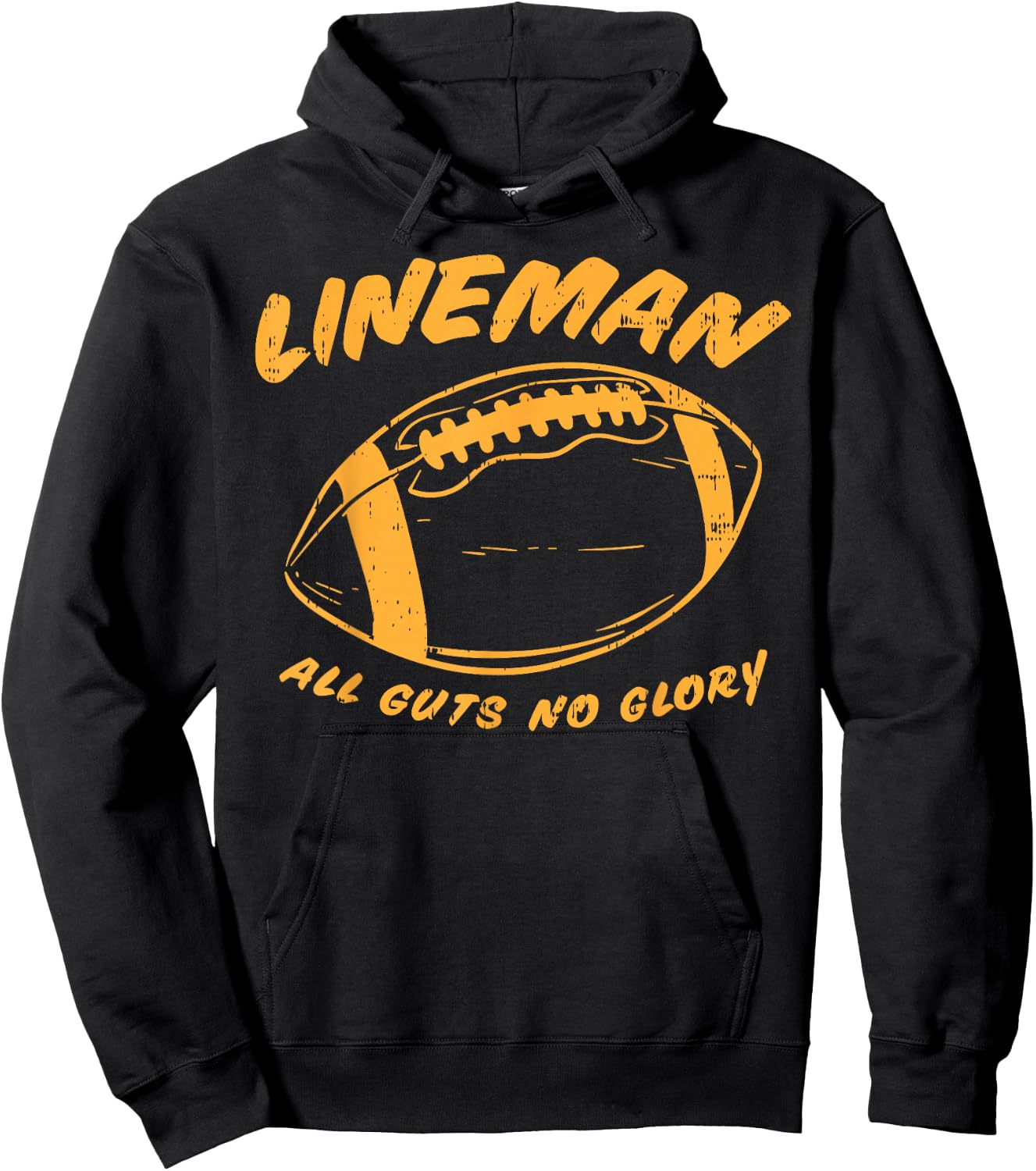 Lineman Guts Glory Funny American Football Gridiron Gift Hoodie - Hoodie | Black