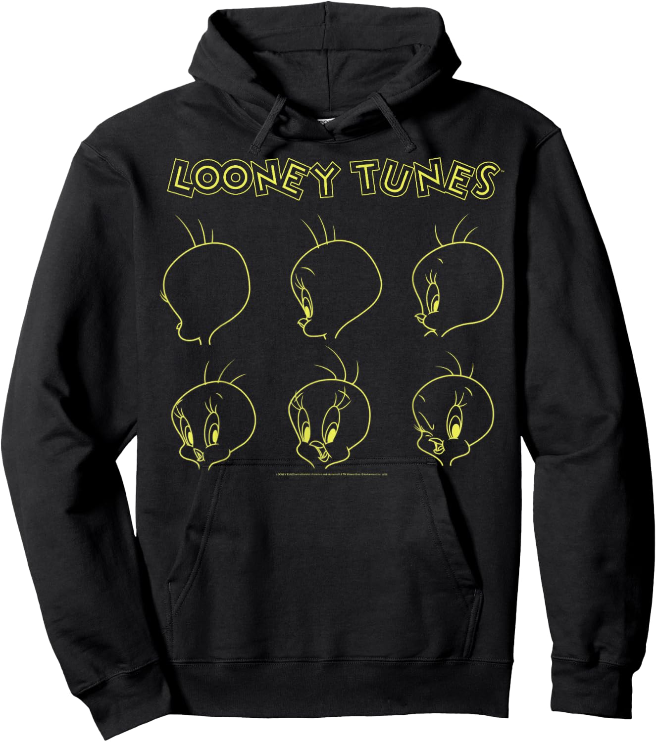 Looney Tunes Tweety Bird Line Art Faces Hoodie - Hoodie | Black