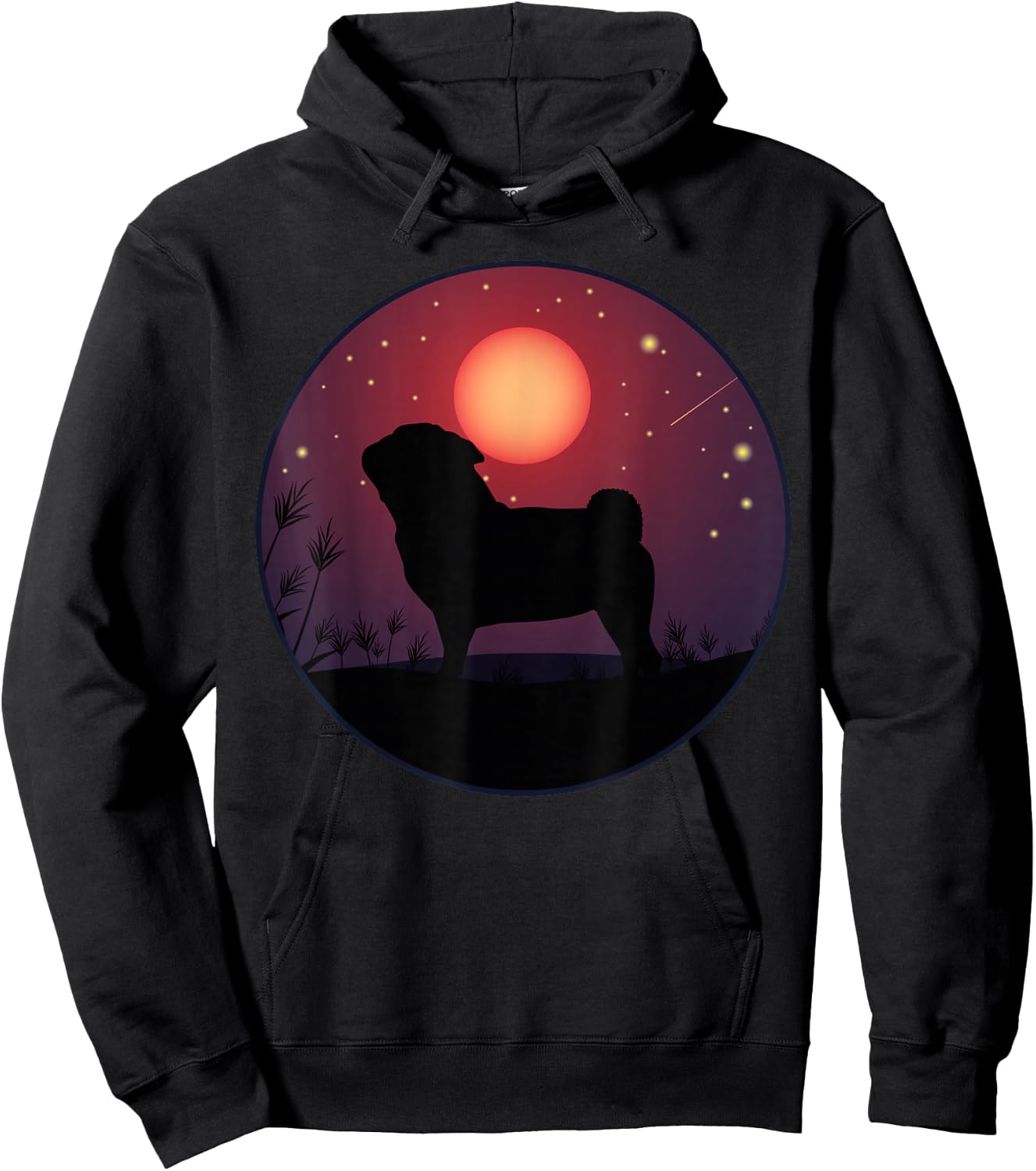 Pug Puggie-Dog Hoodie - Hoodie | Black