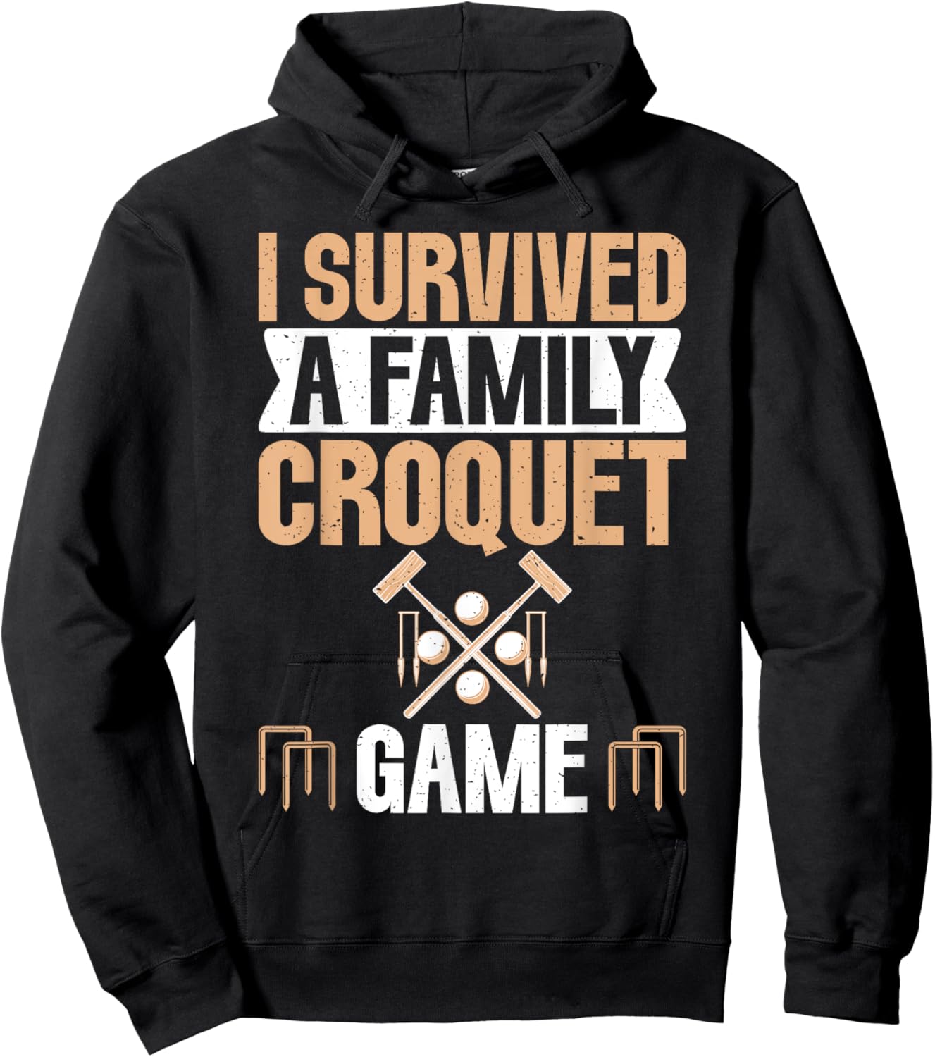 I Survived a Family Croquet Game Croquet Hoodie - Hoodie | Black