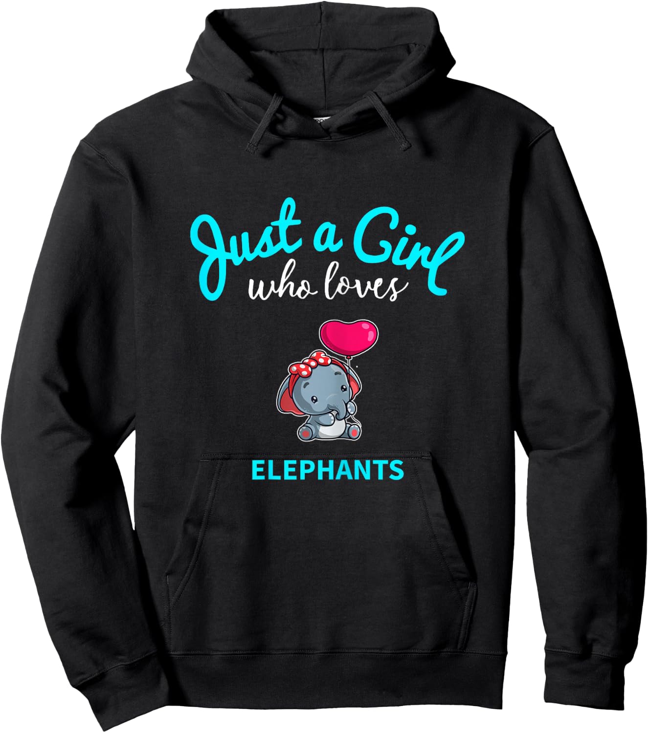 Elephant Shirt for Girls | Children's Elephant Hoodie - Hoodie | Black