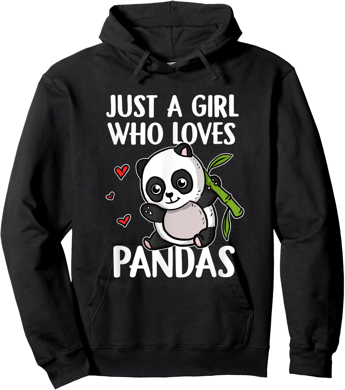 Just A Girl Who Loves Pandas Funny Panda Bear Panda Costume Hoodie - Hoodie | Black
