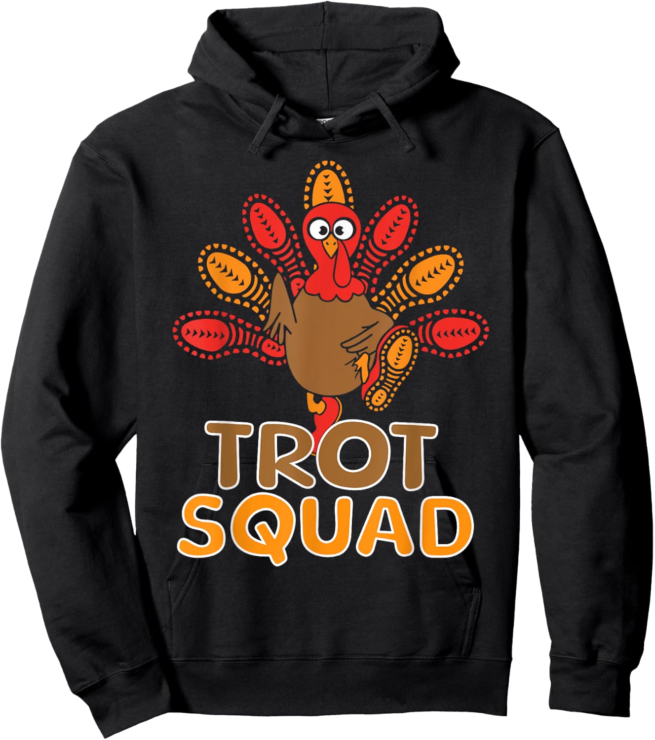 Trot Squad Turkey Trot Family Thanksgiving Running Marathon Hoodie - Hoodie | Black