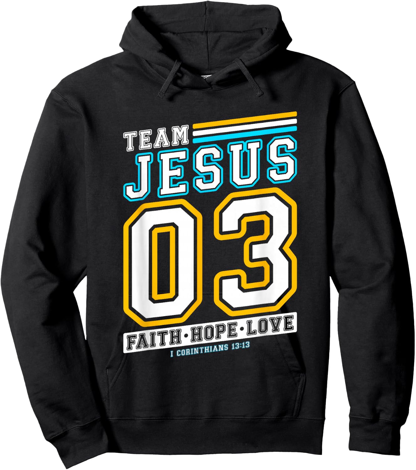 Christian - Team Jesus 03 Faith Hope Love Hoodie - Hoodie | Black