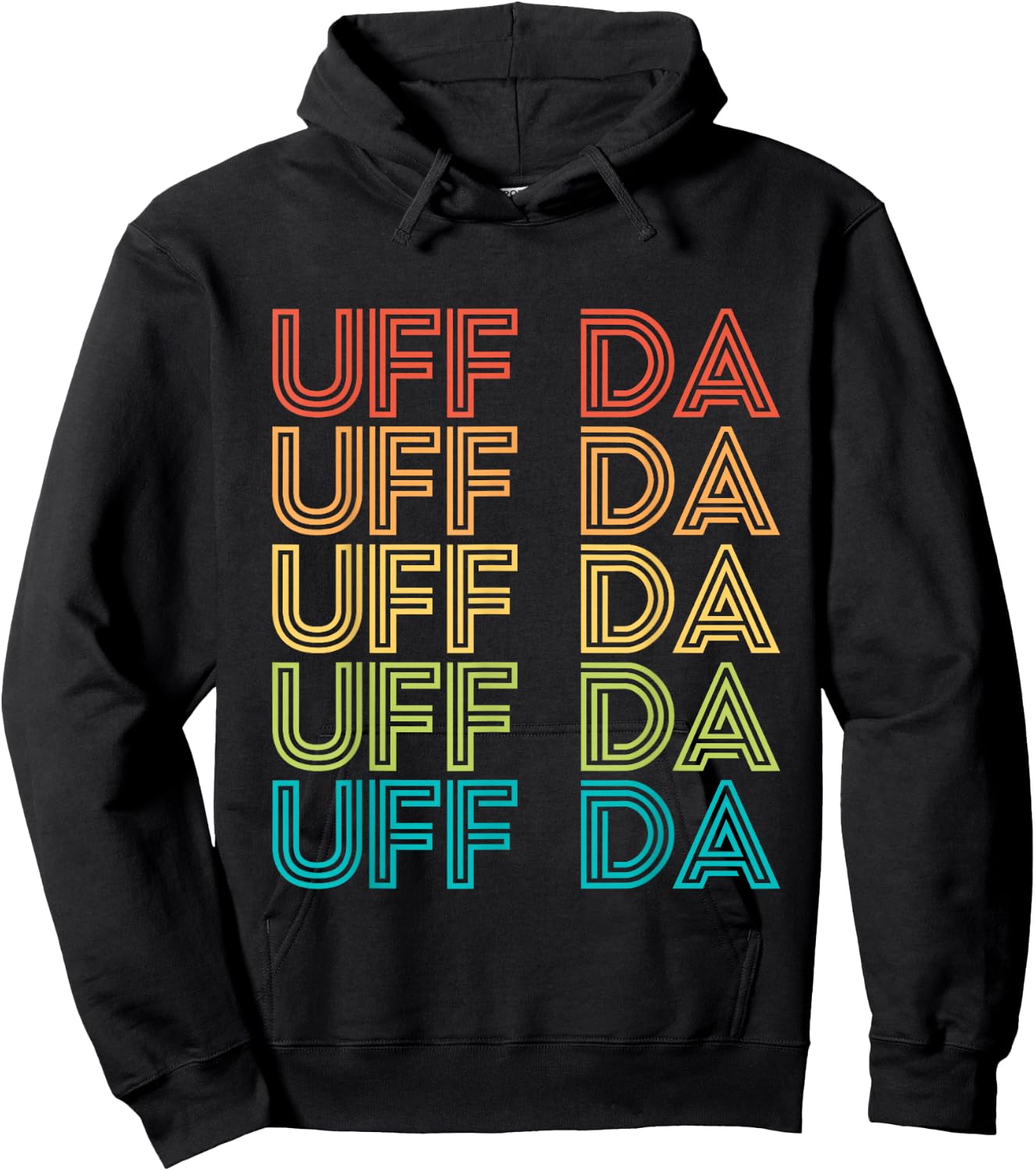 Uff Da Gift Scandinavian Minnesota Norwegian Midwestern Hoodie - Hoodie | Black