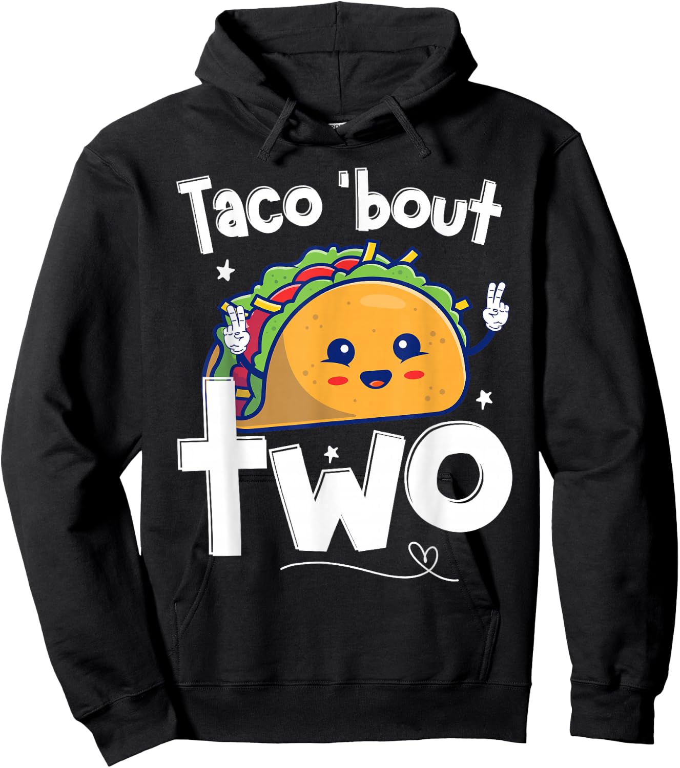 Cute Taco bout two 2nd Second birthday 2 year old Boys Girls Hoodie - Hoodie | Black