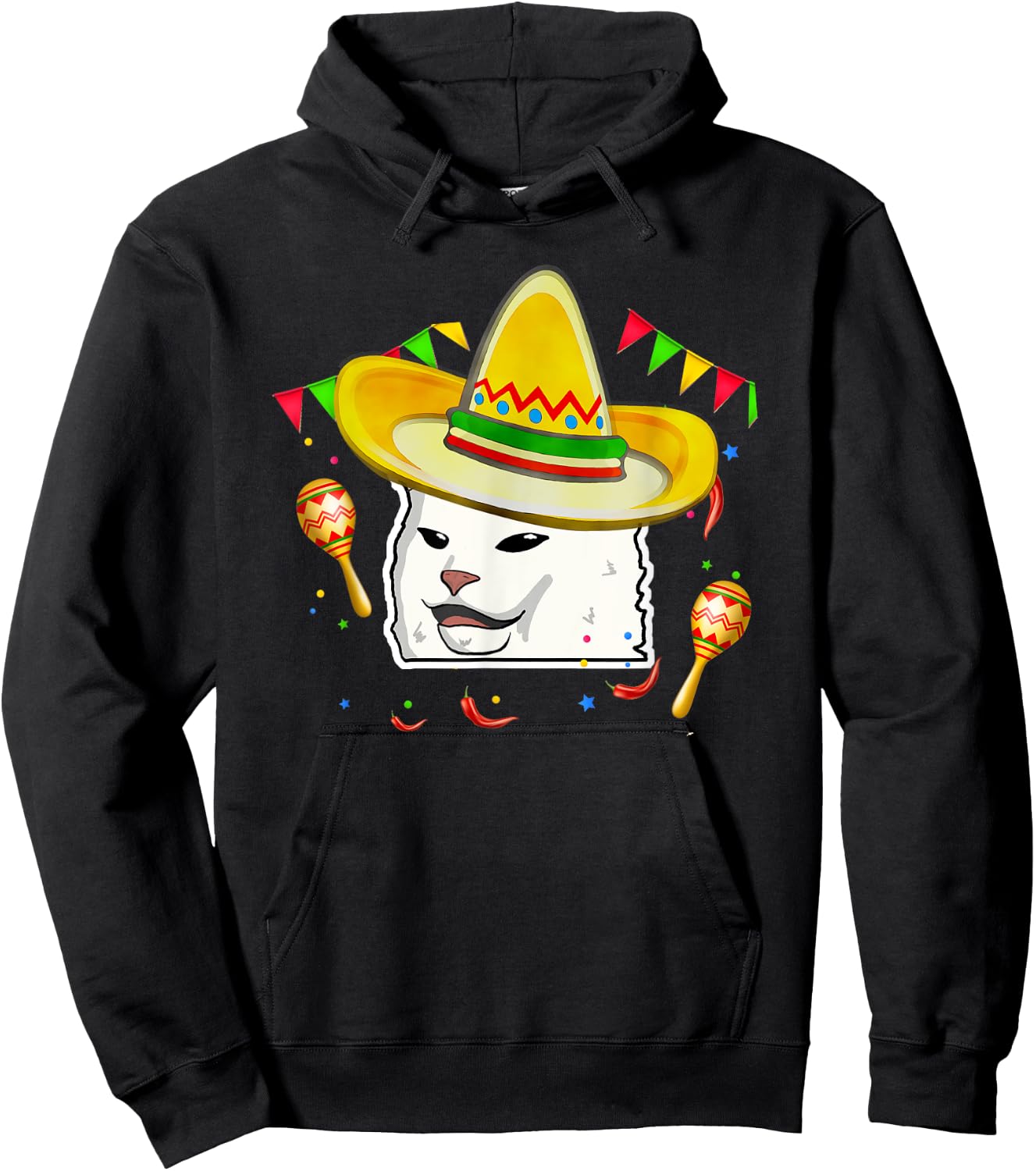 Cinco De Mayo Smudge Cat Mexican Lover Sombrero Cat Gifts Women Hoodie - Hoodie | Black