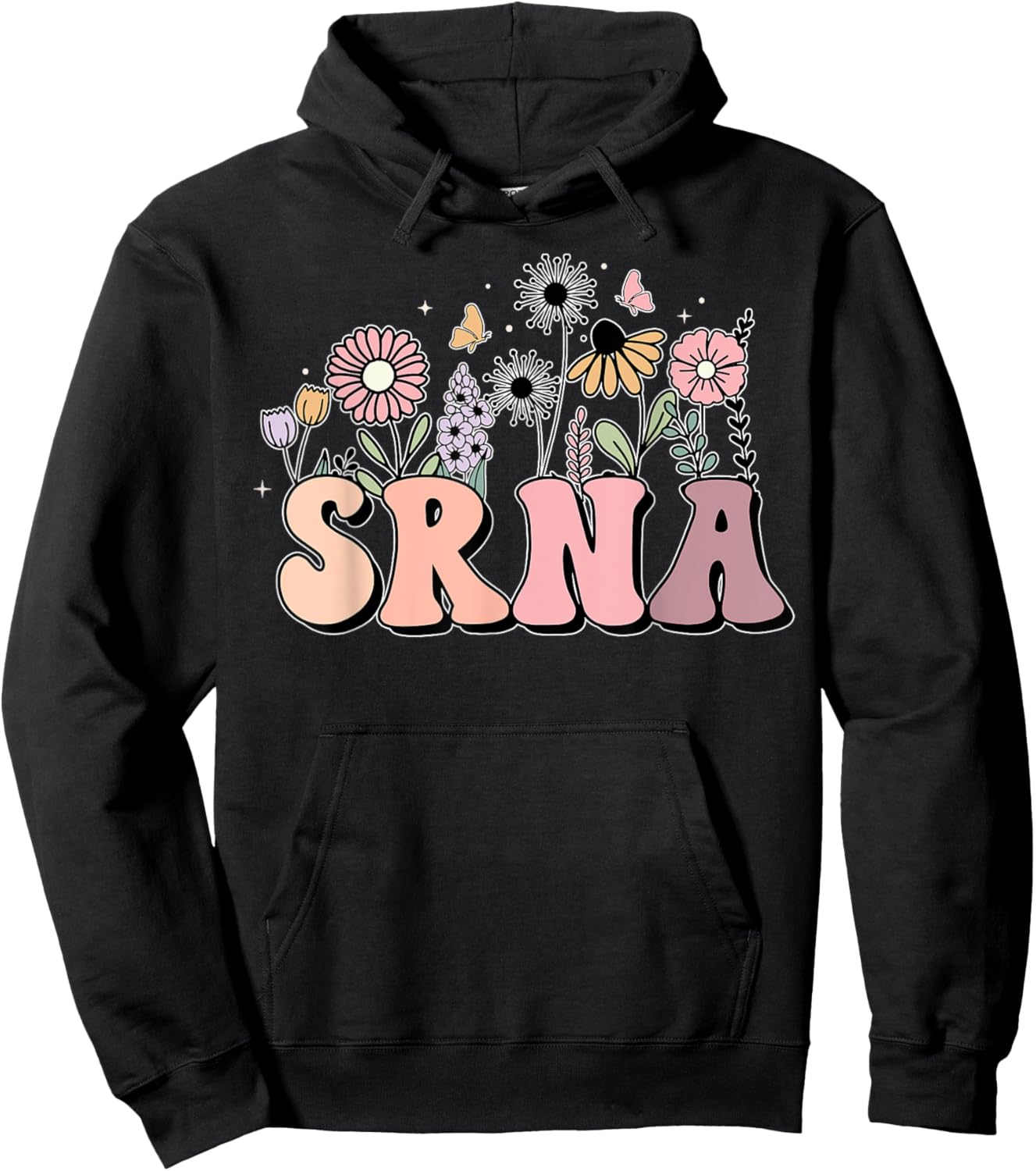 Wildflower Student Registered Nurse Anesthetist SRNA Nurse Hoodie - Hoodie | Black