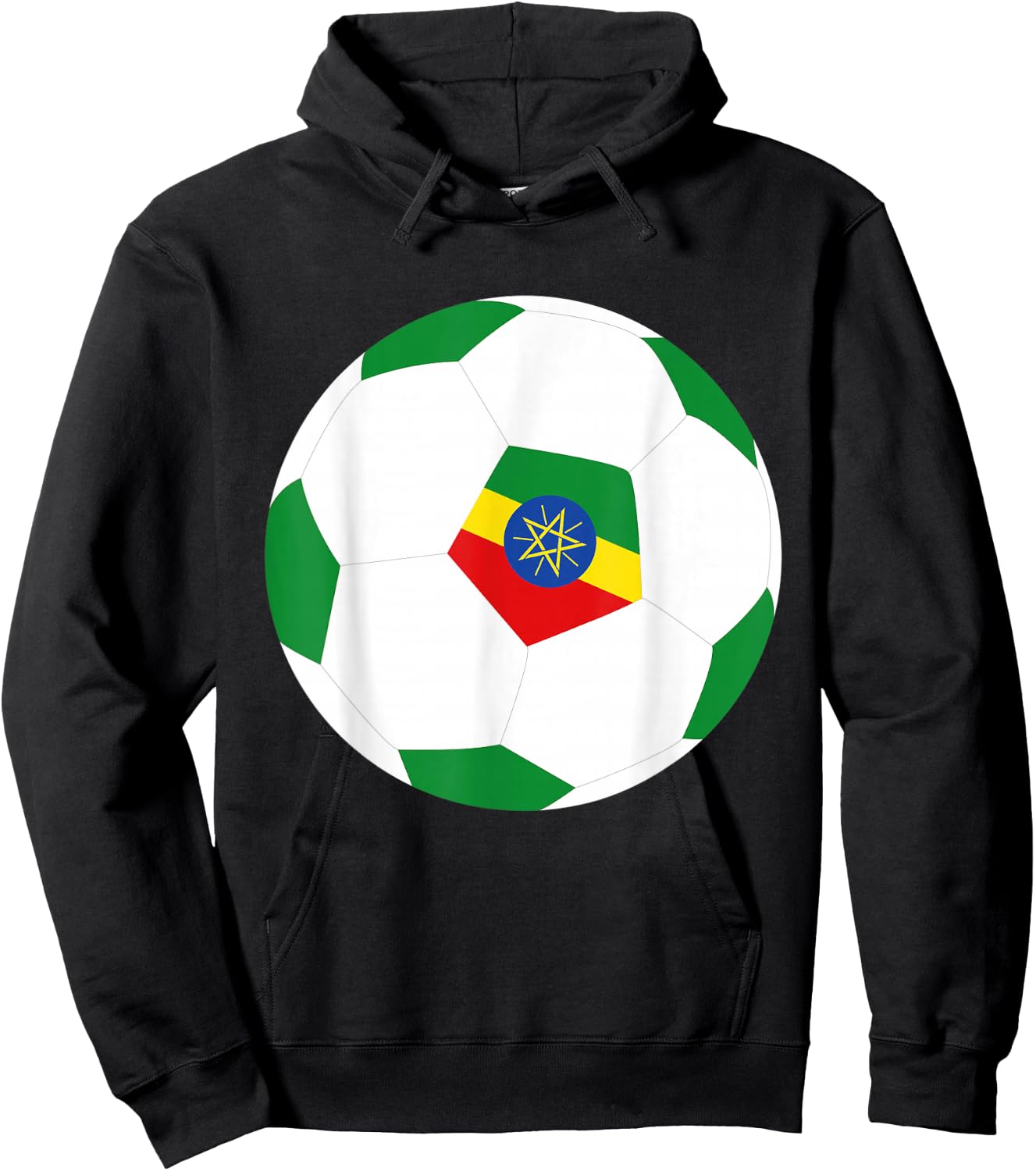 Ethiopia Soccer Ball Ethiopian Flag Jersey Pride Print Hoodie - Hoodie | Black