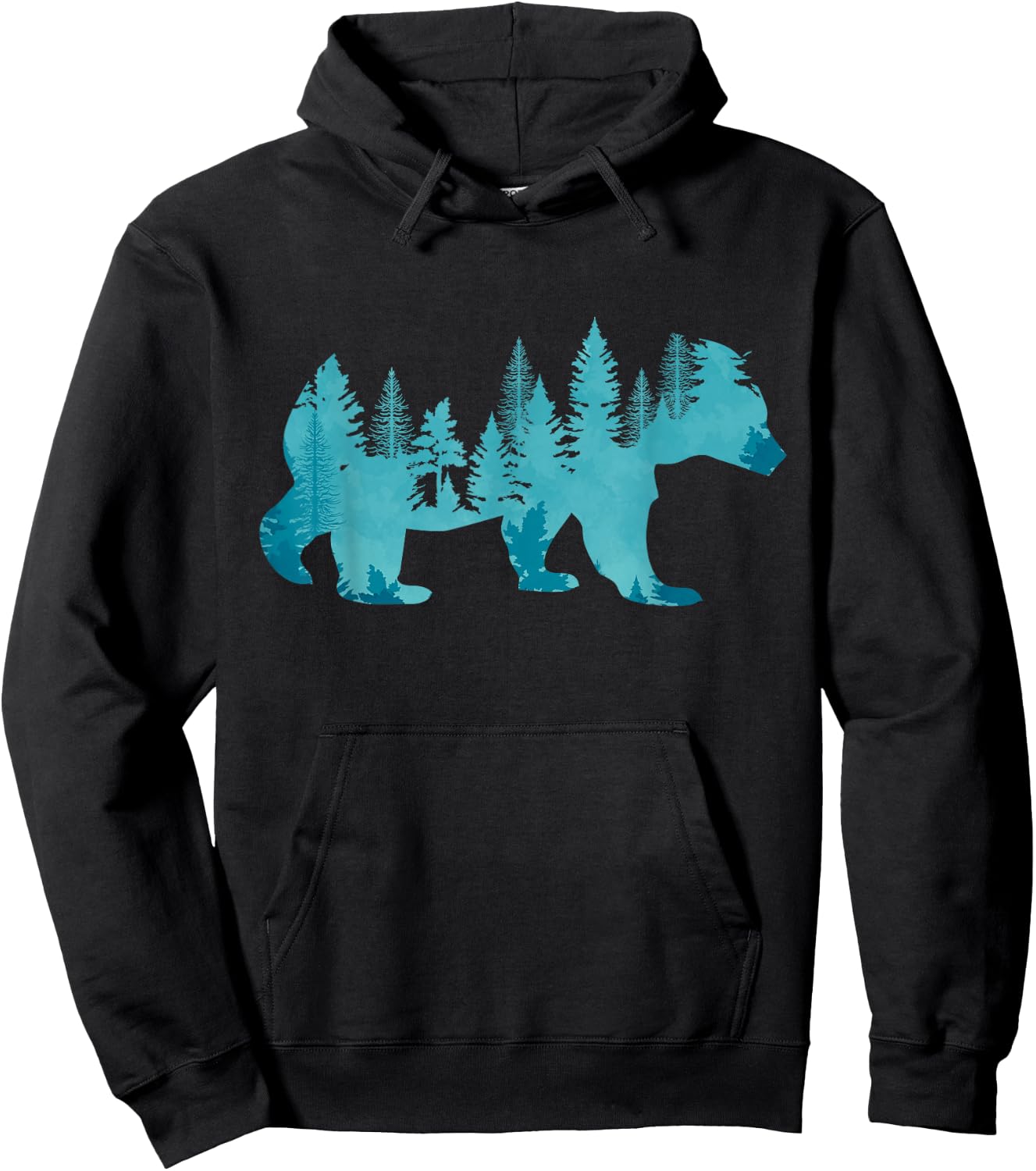 Nature Forest Mountains Trees Wildlife Animal Brown Bear Small Hoodie - Hoodie | Black