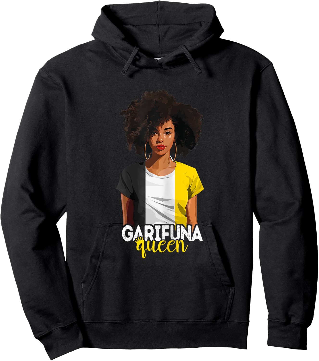 Garifuna Queen Black Afro Caribbean Flag Black History Hoodie - Hoodie | Black
