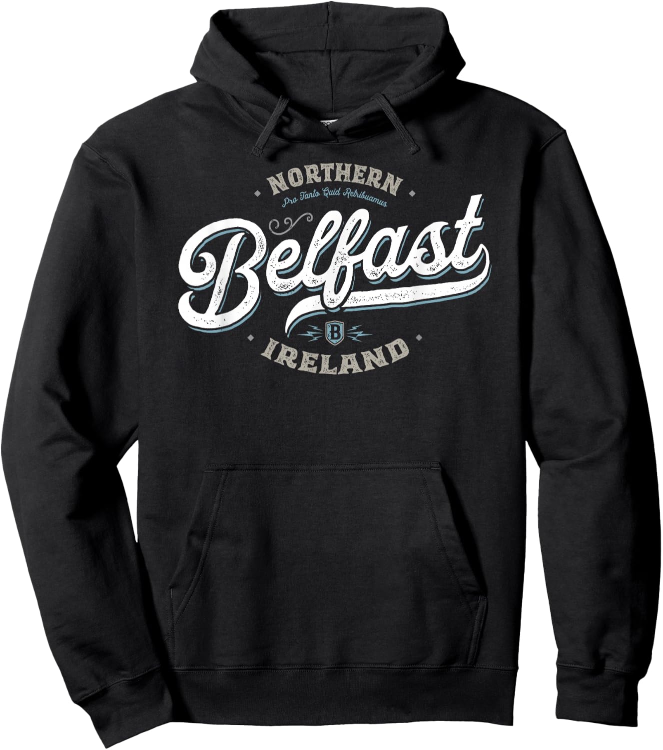 Belfast Northern Ireland - Vintage Retro City Travel Capital Hoodie - Hoodie | Black
