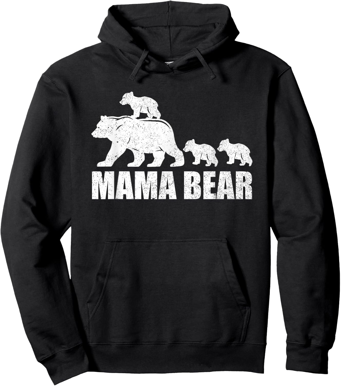 Mama Bear 3 Cubs Shirt Mama Bear Mom 3 Kid Hoodie - Hoodie | Black