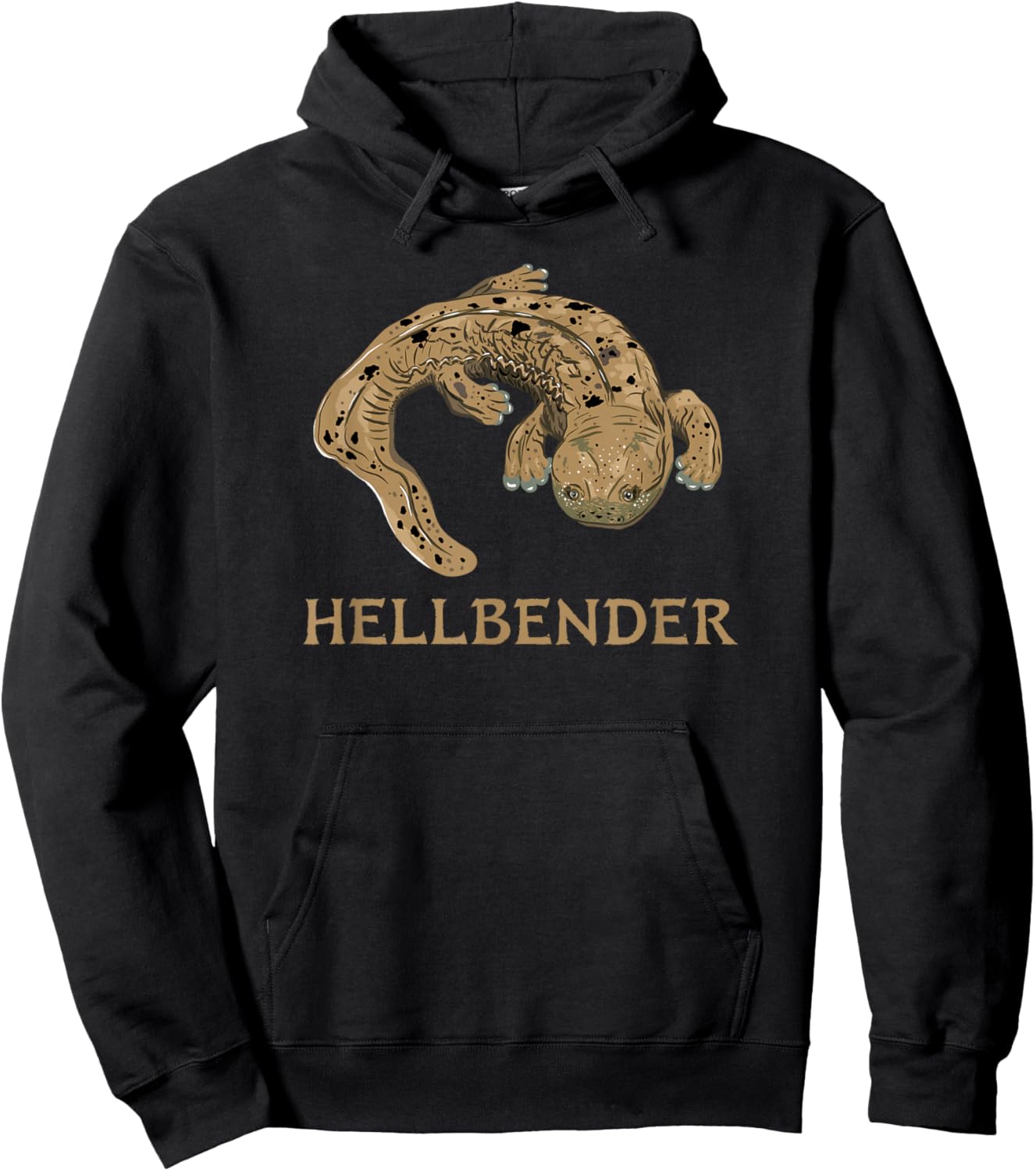 Hellbender Giant Salamander Cryptobranchus alleganiensis Hoodie - Hoodie | Black