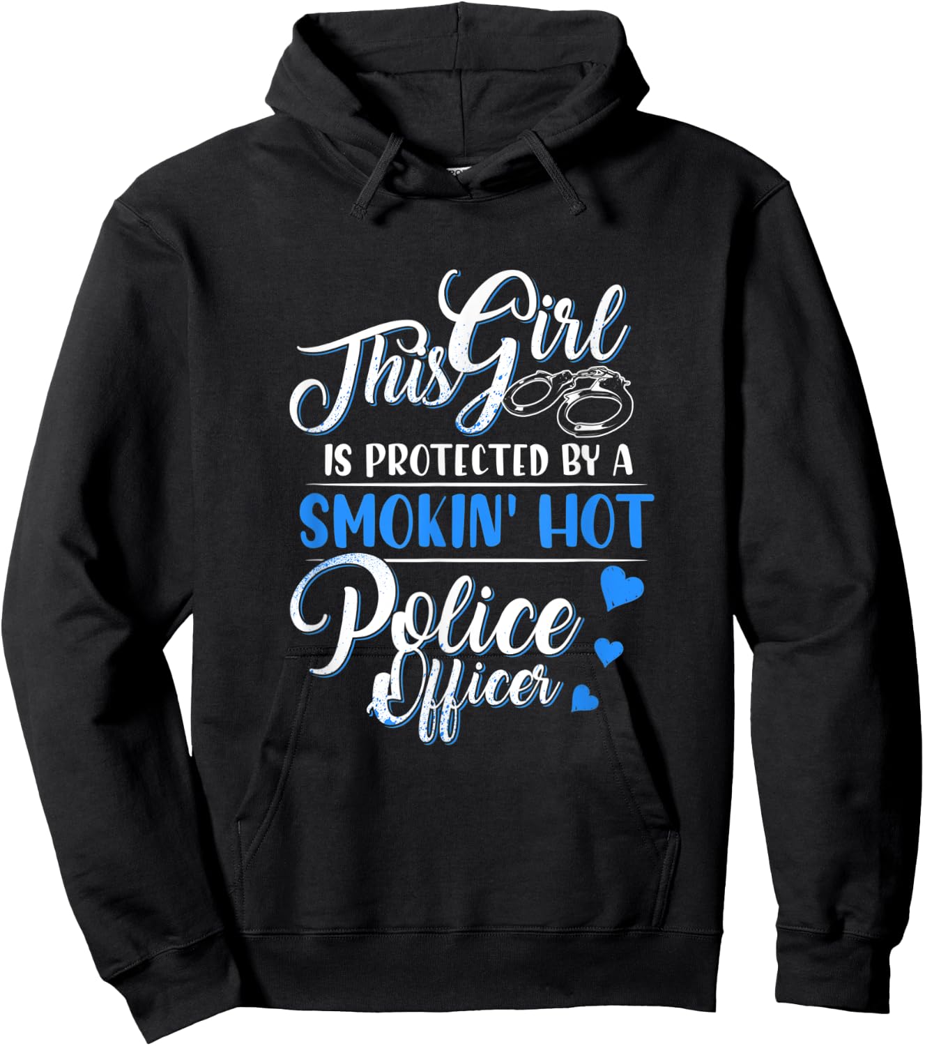 Smokin Hot Police Officer Funny Police Wife Girlfriend Gift Hoodie - Hoodie | Black