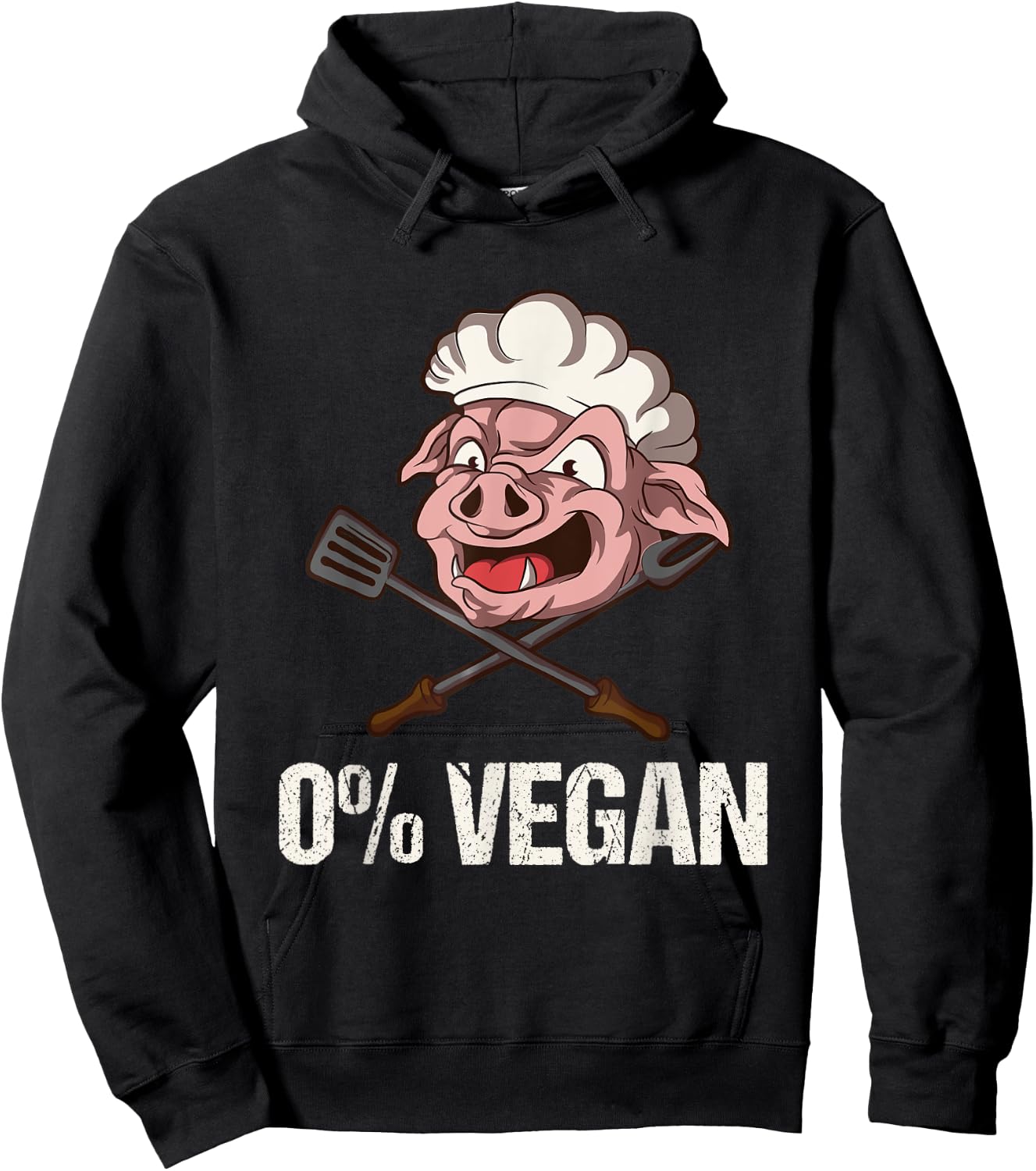 Funny Anti Vegan Anti Vegetarian Gift Hoodie - Hoodie | Black